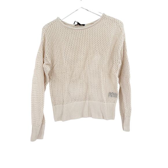 SANCTUARY Sweater Size XS NEW Cotton Open Knit Muslin Cream Sweater - Picture 4 of 8